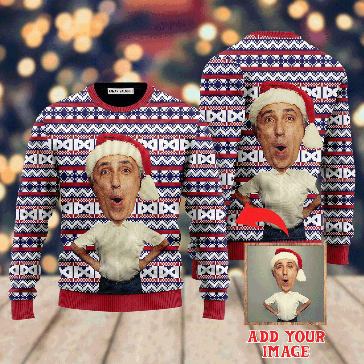 Funny Custom Face On Vintage Sweater, Ugly Sweater For Men & Women, Perfect Outfit For Christmas New Year Autumn Winter