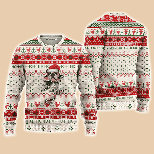 English Bulldog Scratch Sweater, Ugly Sweater For Men & Women, Perfect Outfit For Christmas New Year Autumn Winter