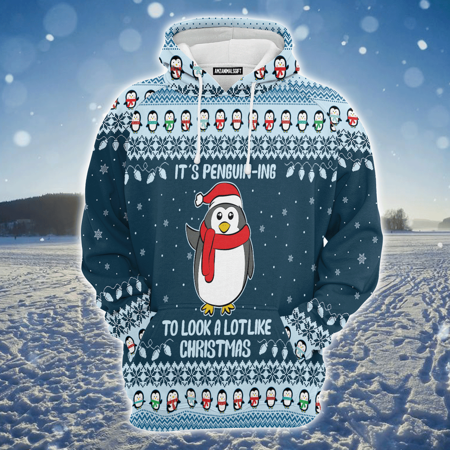Penguin Premium Christmas Hoodie, It's Penguin-ing To Look Like Christmas Unisex Hoodie For Men & Women - Perfect Gift For Christmas, Penguin Lover