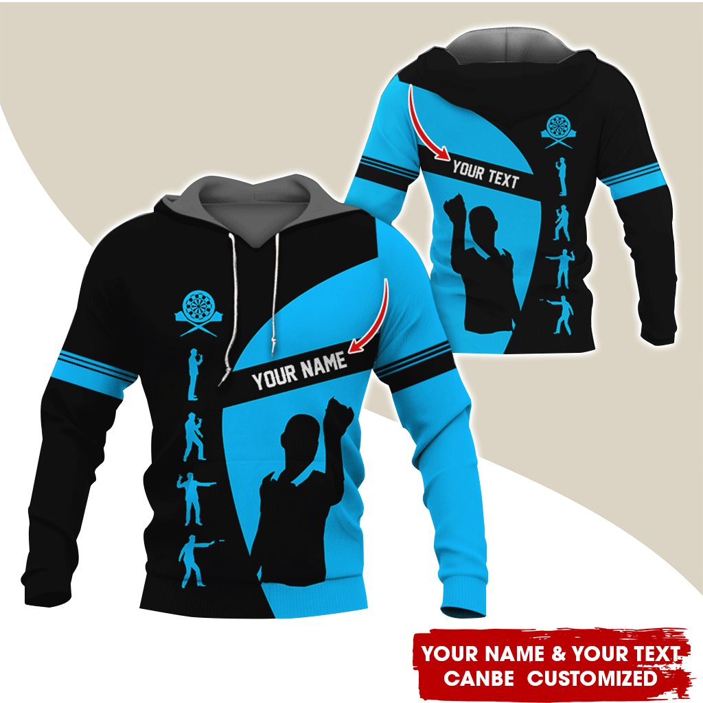 Customized Name & Text Darts Premium Hoodie, How to play Darts Pattern Hodie, Perfect Gift For Darts Lovers, Friend, Family