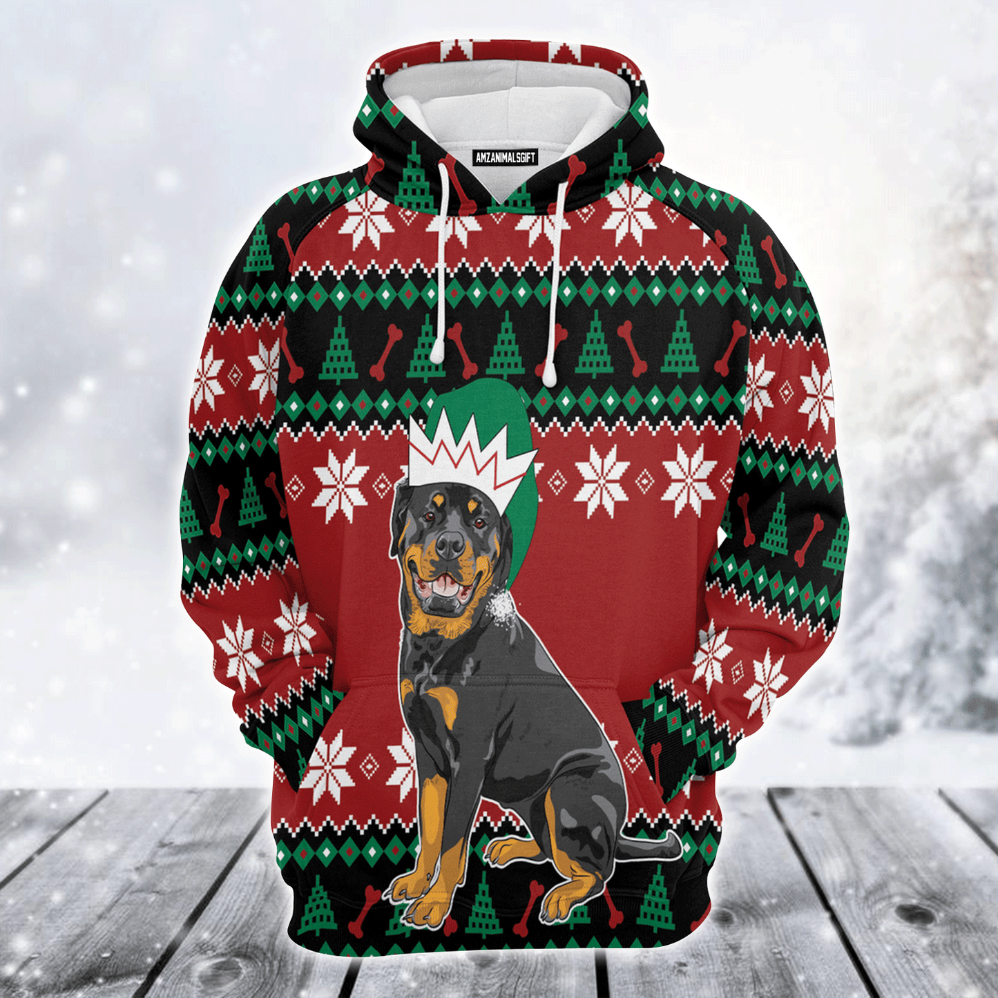 Rottweiler Xmas Premium Christmas Hoodie, Cute Rottweiler Unisex Hoodie For Men & Women - Perfect Gift For Christmas, Rottweiler Lovers