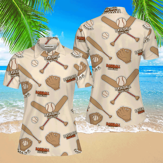 Baseball Women Polo Shirt, Baseball Home Run Polo Shirt For Women, Perfect Polo Shirt For Baseball Lovers