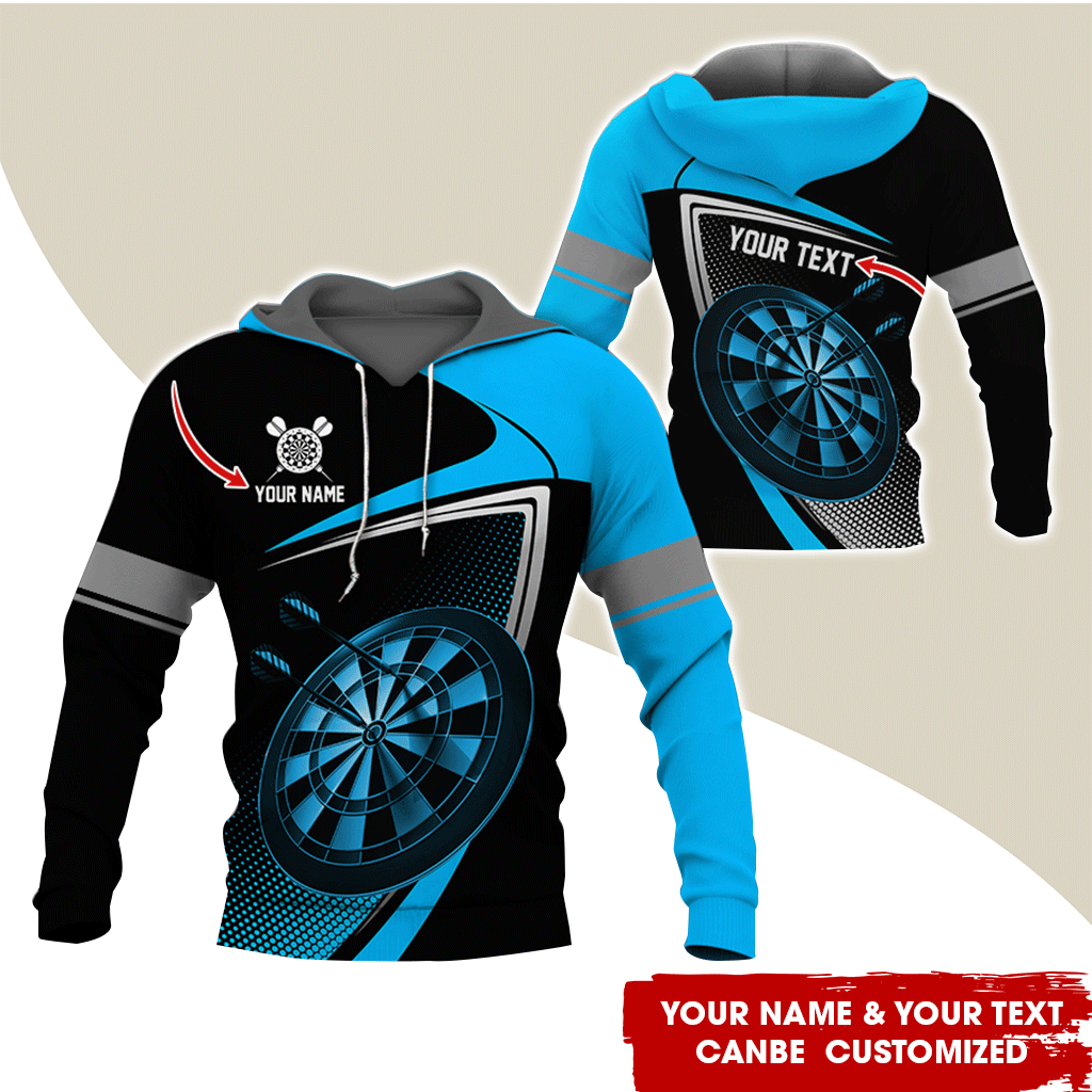 Customized Name & Text Darts Premium Hoodie, Personalized Color Spot Pattern Darts Hoodie, Perfect Gift For Darts Lovers, Darts Player