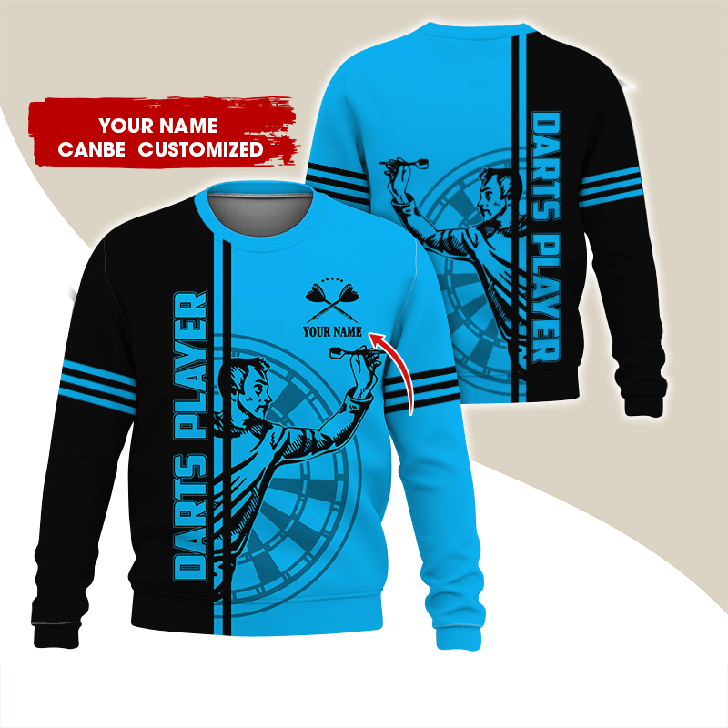 Customized Darts Sweatshirt, Men Playing Darts Pattern Sweatshirt For Men & Women, Perfect Gift For Darts Lovers, Friend, Family