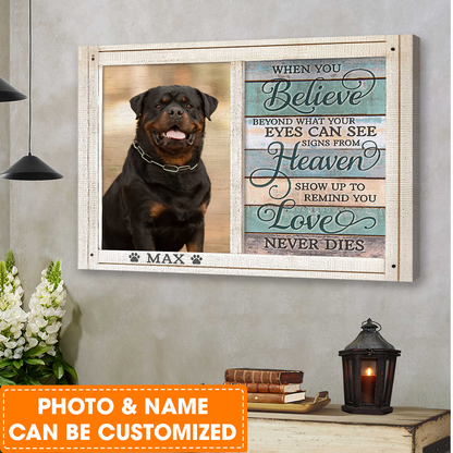Personalized Dog Landscape Canvas, Custom Photo Pet Canvas, When you believe Canvas, Perfect Gift For Dog Lovers, Friends, Family