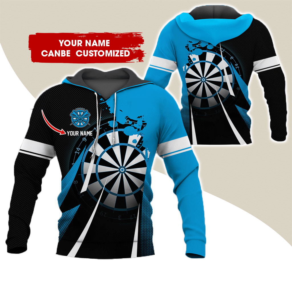 Customized Name Darts Premium Hoodie, Ink Spill Pattern Darts Hoodie For Men & Women - Gift For Darts Lovers, Friend, Family