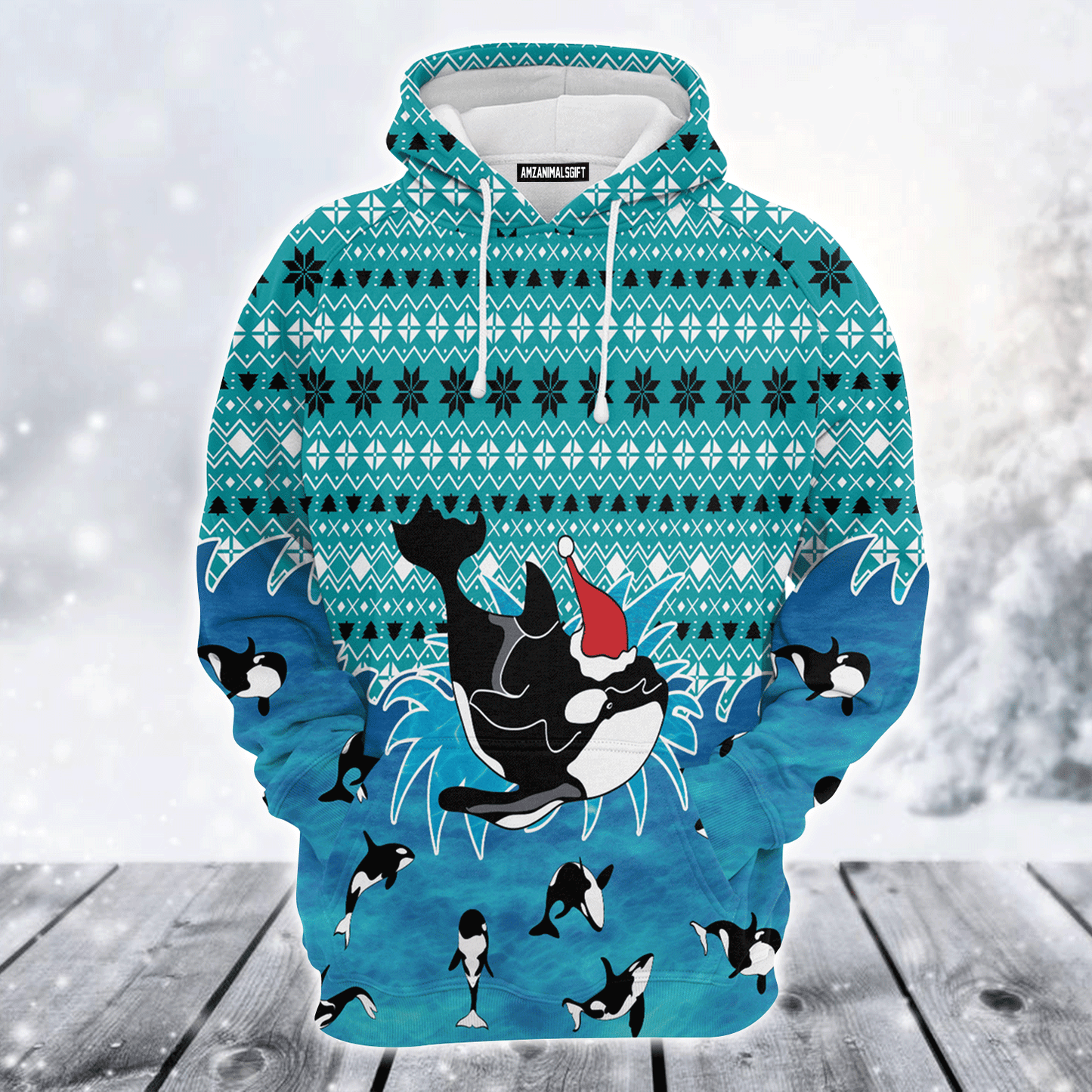 Orca Premium Christmas Hoodie, Orca Merry Christmas Unisex Hoodie For Men & Women - Perfect Gift For Christmas, Orca Lover