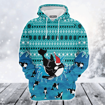 Orca Premium Christmas Hoodie, Orca Merry Christmas Unisex Hoodie For Men & Women - Perfect Gift For Christmas, Orca Lover