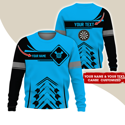 Customized Name Darts Sweatshirt, Elevate Your Dart Game With Our Custom Name Sweatshirt, Perfect Gift For Darts Lovers, Friend, Family