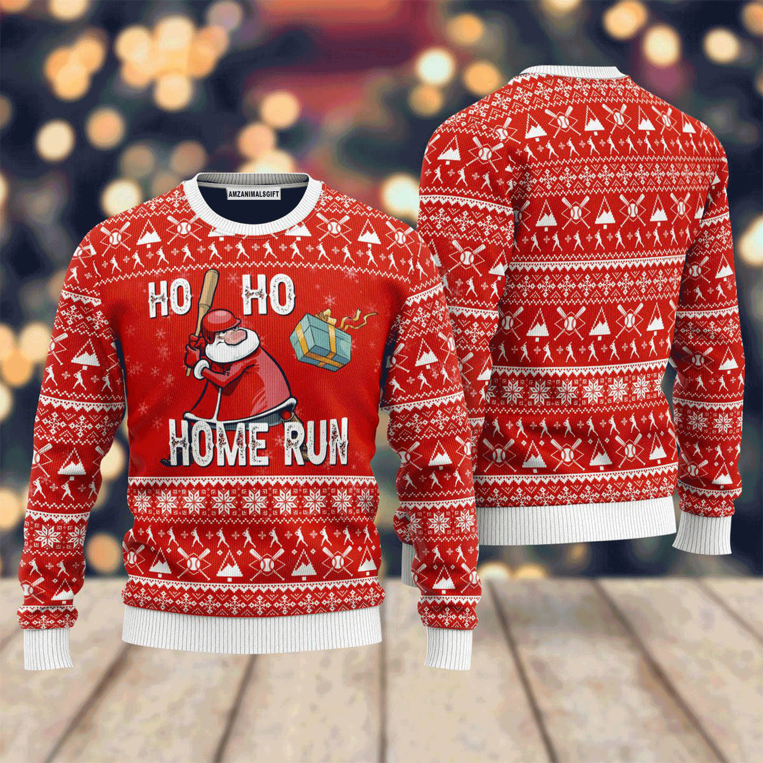 Baseball Ho Ho Homerun Sweater, Ugly Sweater For Men & Women, Perfect Outfit For Christmas New Year Autumn Winter