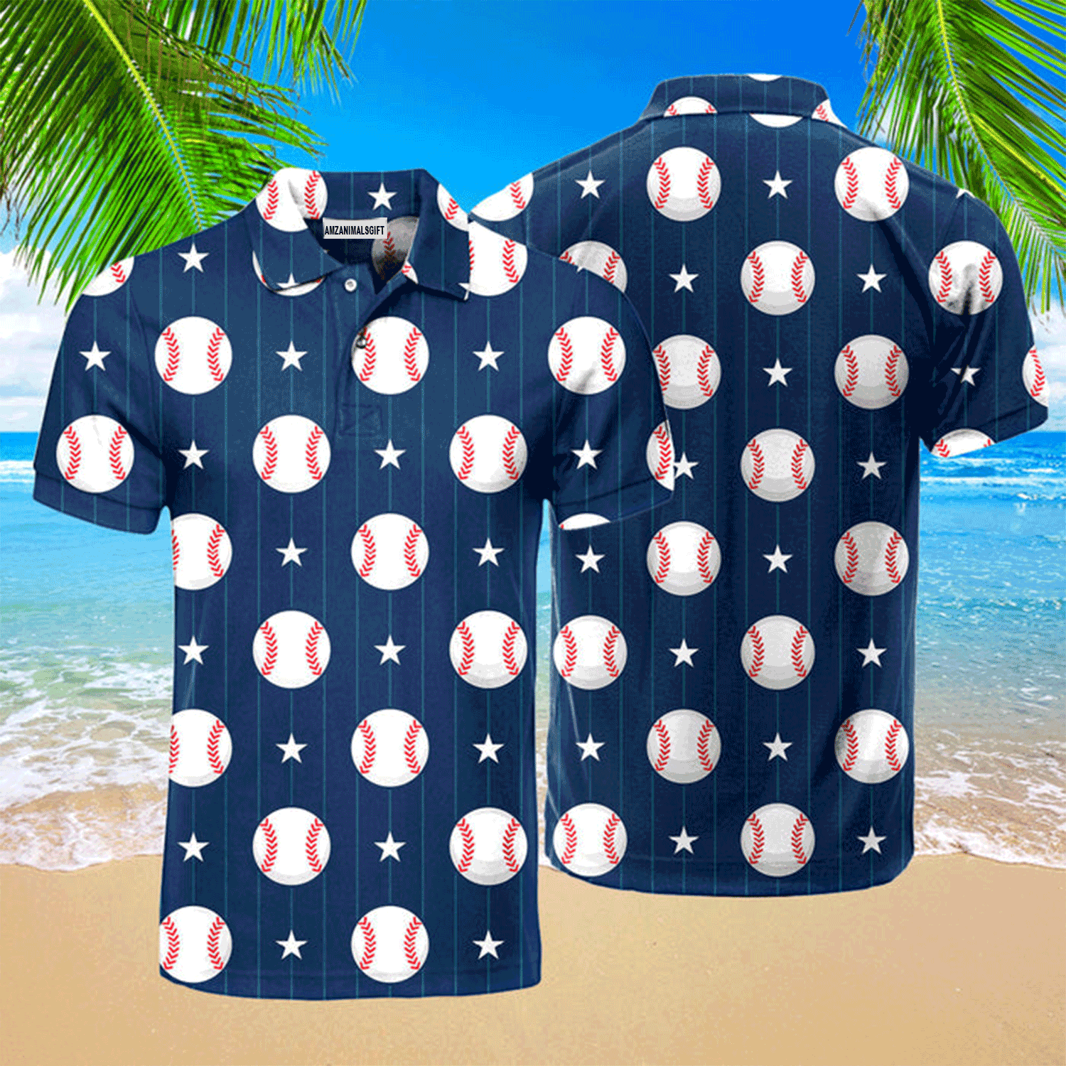 Baseball Men Polo Shirt, Baseball Sport Navy Polo Shirt For Men, Perfect Polo Shirt For Baseball Lovers