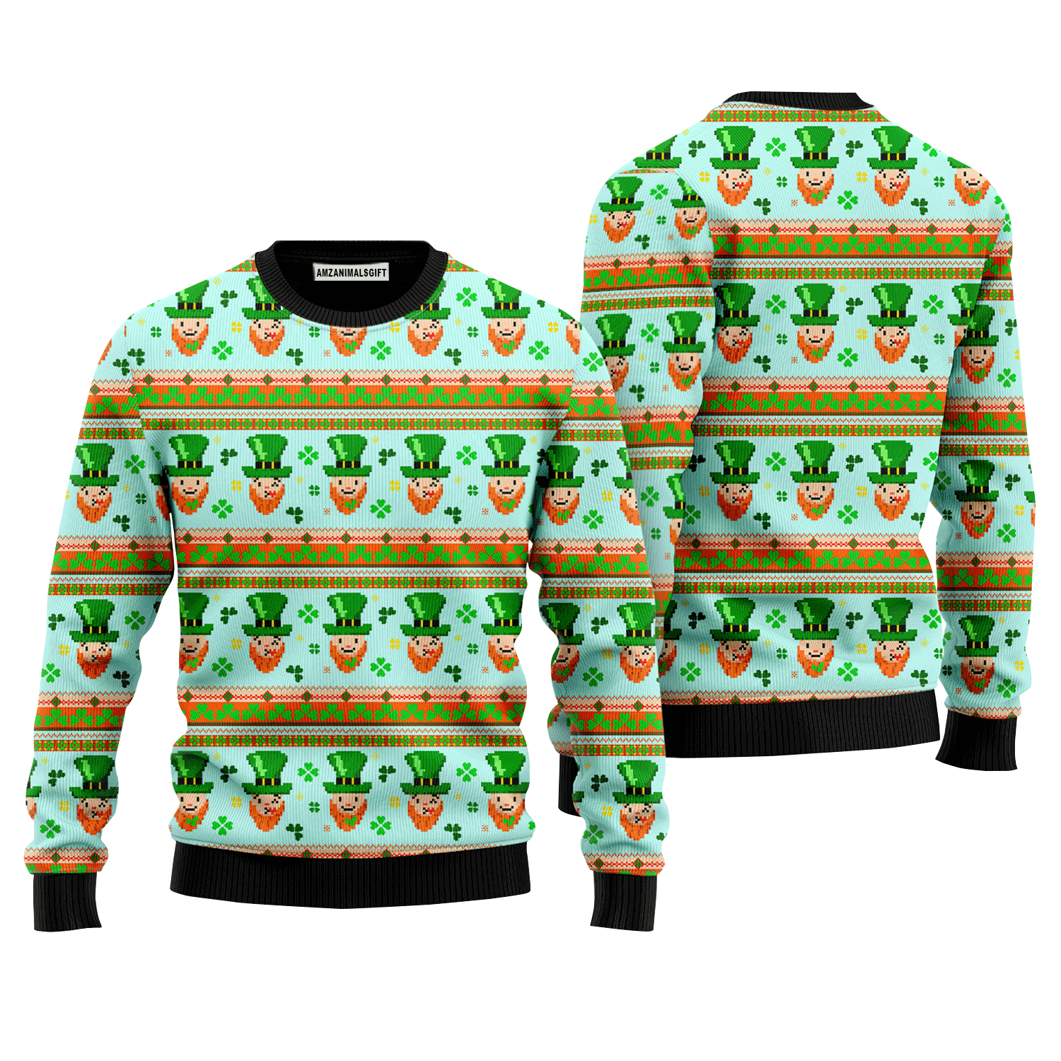 Funny Leprechauns Patricks Pattern Sweater, Ugly Sweater For Men & Women, Perfect Outfit For Christmas New Year Autumn Winter