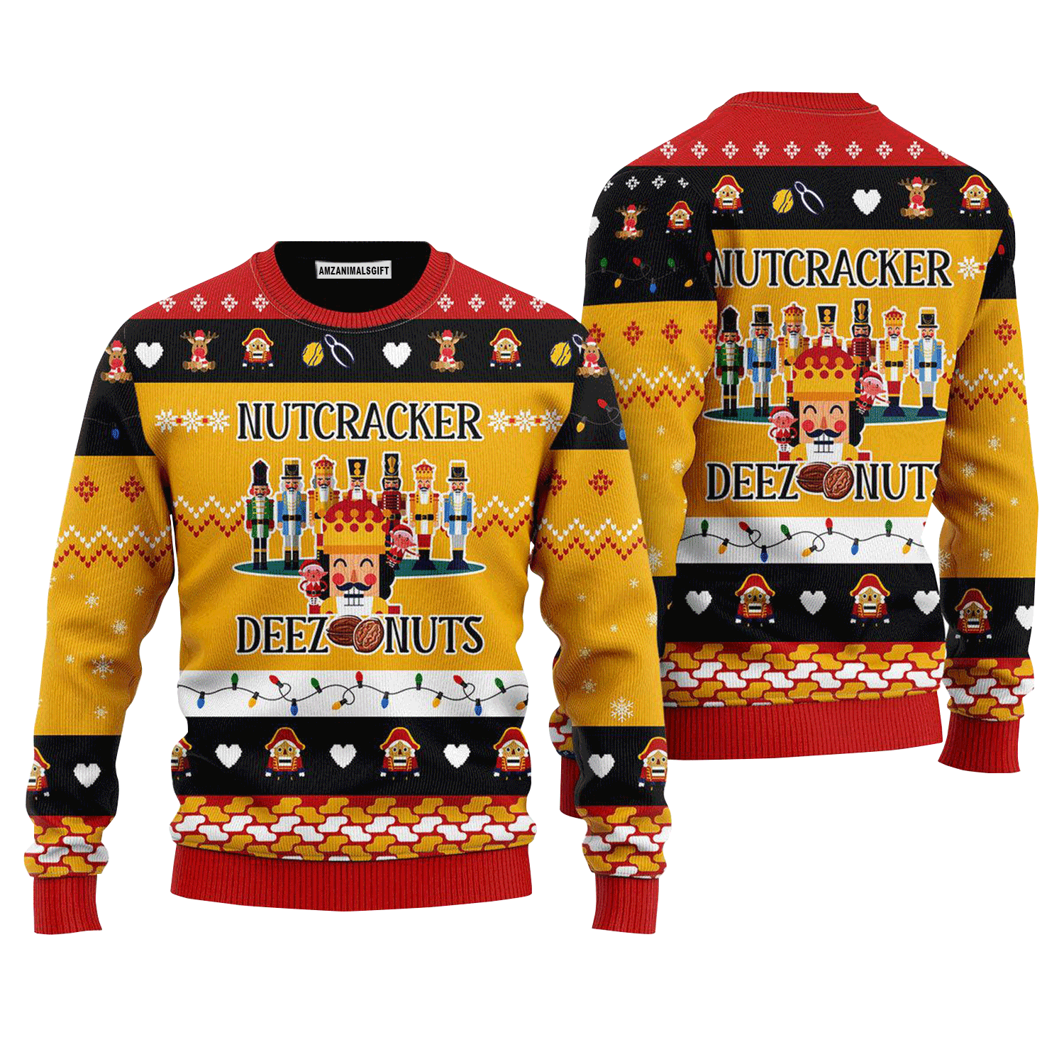 Funny Deez Nuts Nutcracker Sweater, Ugly Sweater For Men & Women, Perfect Outfit For Christmas New Year Autumn Winter