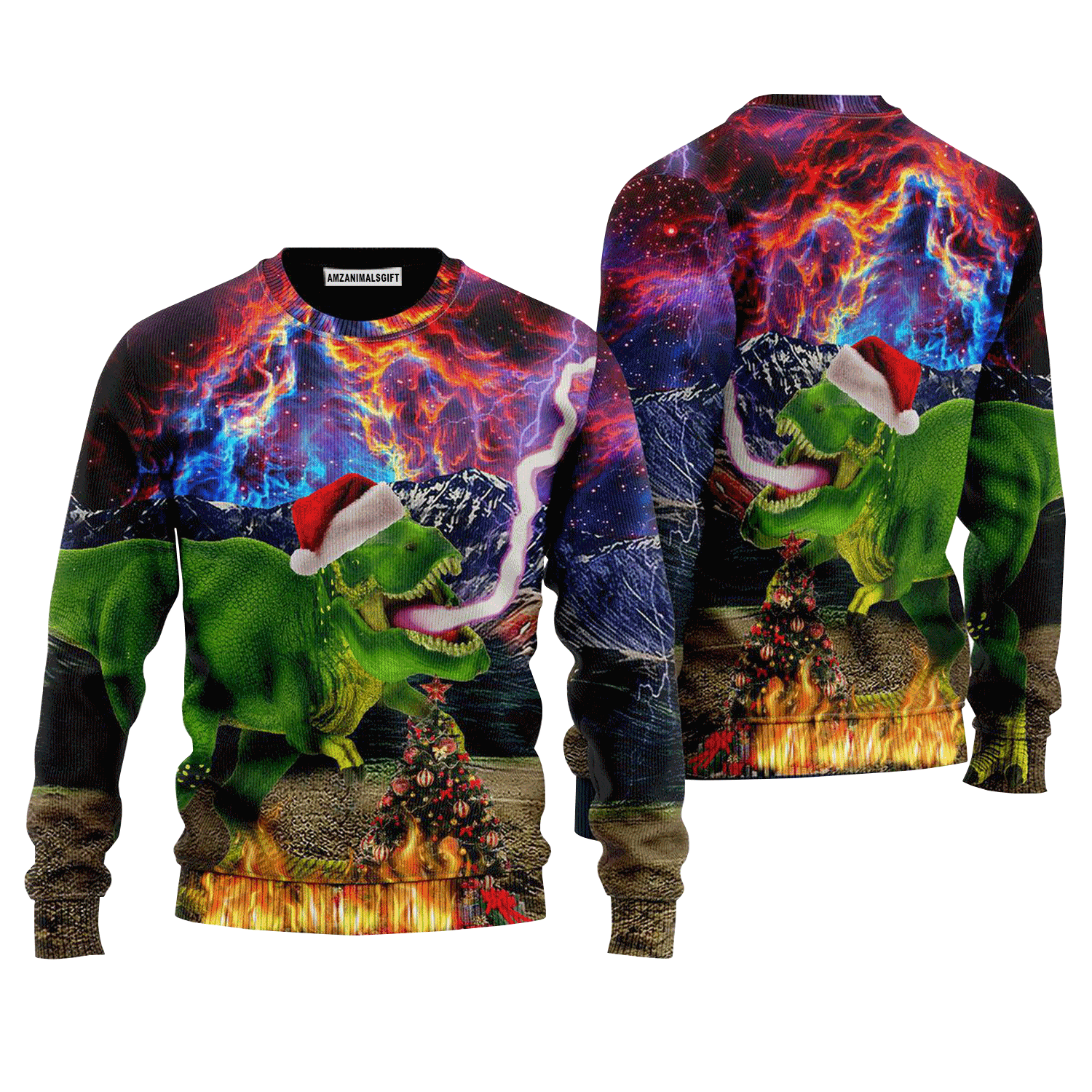 Dinosaur Jurassic Park Lightning Sweater, Ugly Sweater For Men & Women, Perfect Outfit For Christmas New Year Autumn Winter