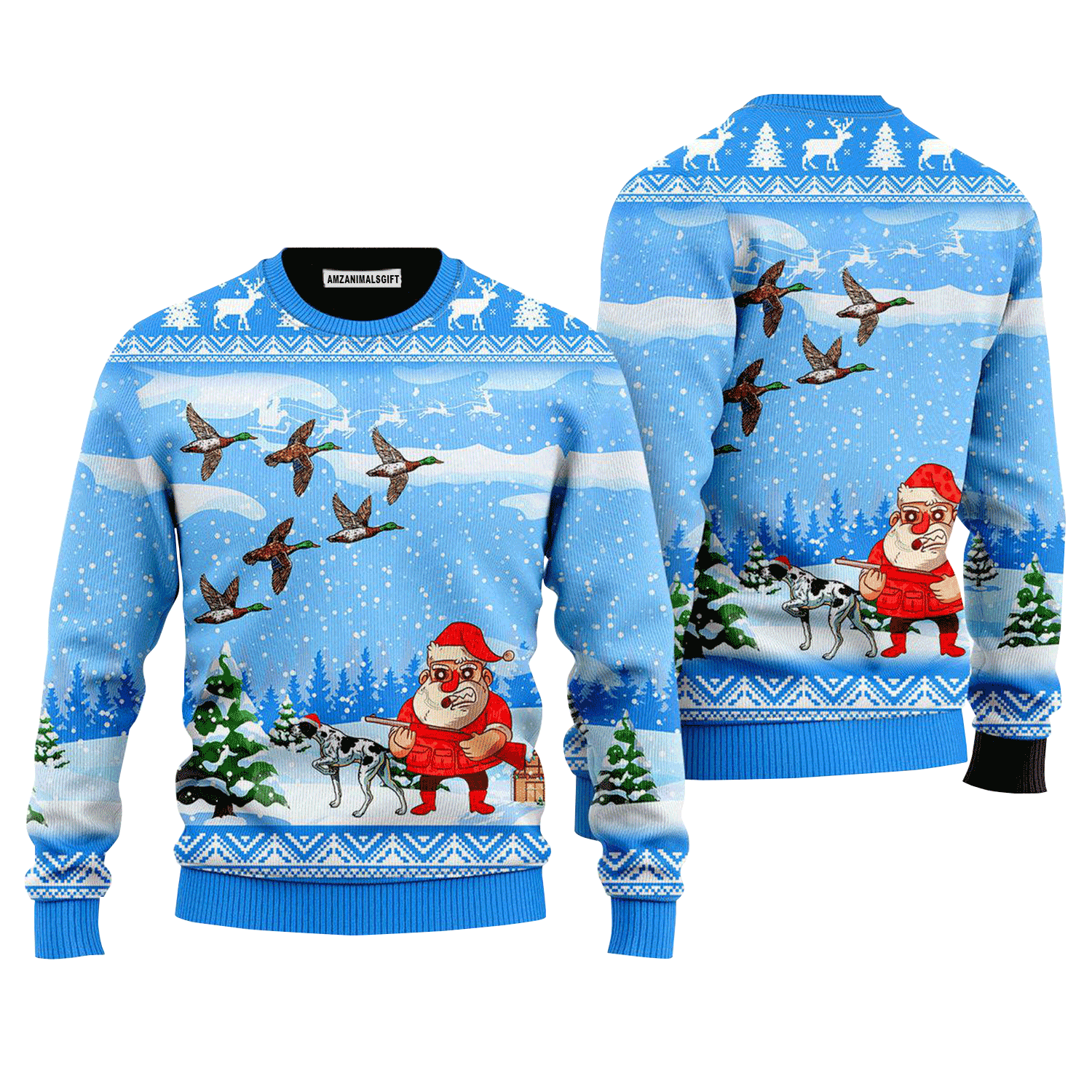 Funny Santa Duck Hunting Sweater, Ugly Sweater For Men & Women, Perfect Outfit For Christmas New Year Autumn Winter