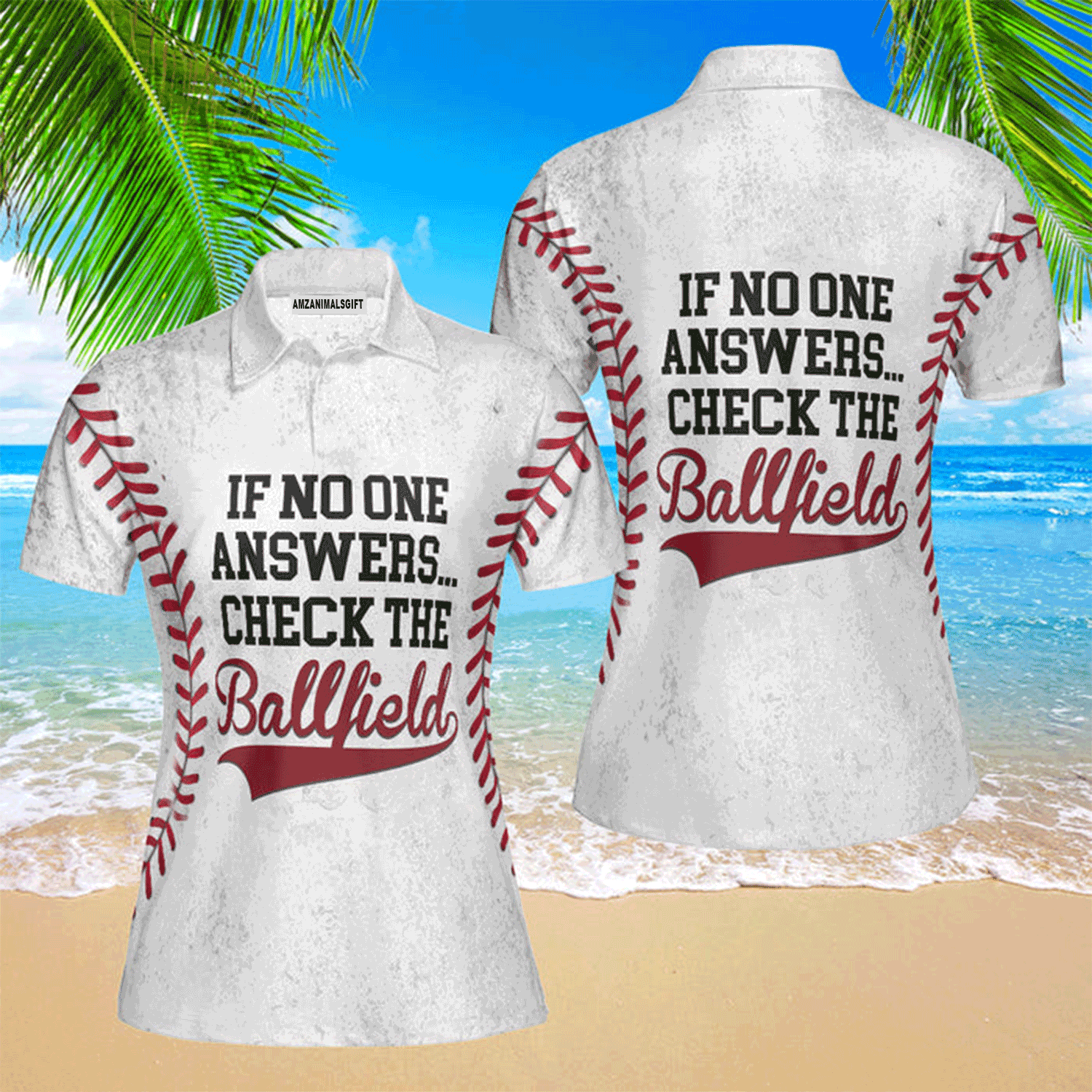 Baseball Women Polo Shirt, If No One Answers Check The Ballfield Polo Shirt For Women, Perfect Polo Shirt For Baseball Lovers