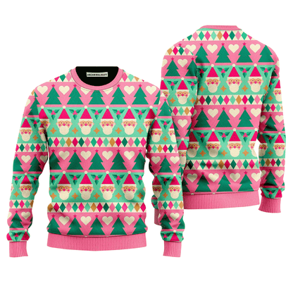 Cute Christmas Geometric Elements Pattern Sweater, Ugly Sweater For Men & Women, Perfect Outfit For Christmas New Year Autumn Winter