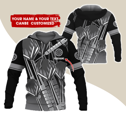 Customized Name & Text Darts Premium Hoodie, Darts Pattern Hoodie For Men & Women - Gift For Darts Lovers, Friend, Family