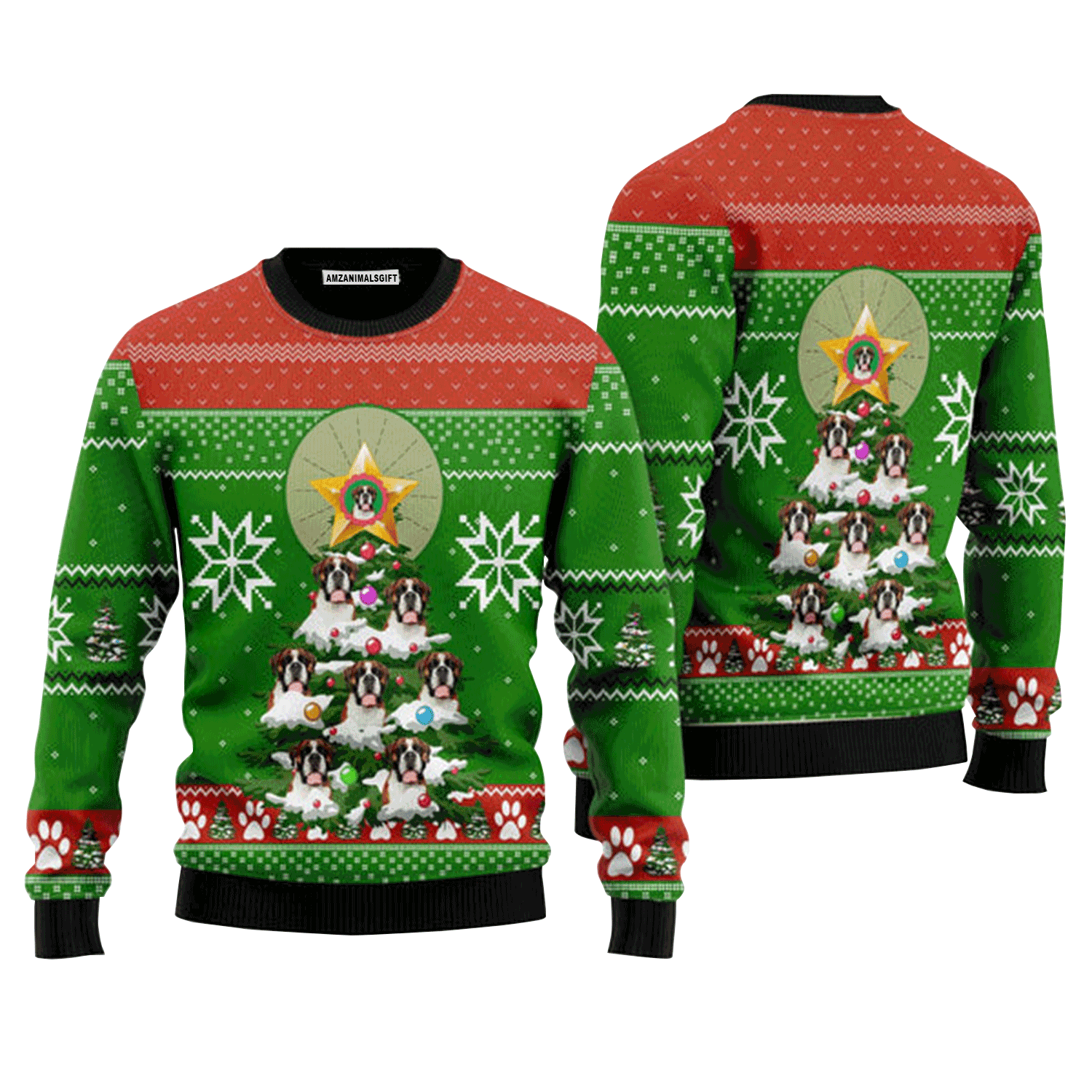 Boxer Pine Sweater, Ugly Christmas Sweater For Men & Women, Perfect Outfit For Christmas New Year Autumn Winter