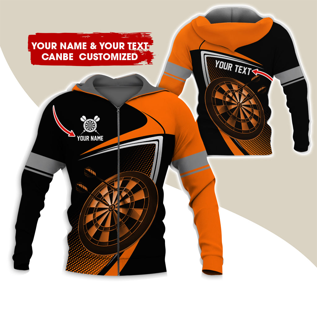 Custom Name & Text Darts Premium Zip Hoodie , Customized Darts Team Uniforms Zip Hoodie For Men & Women - Gift For Darts Lovers, Darts Players