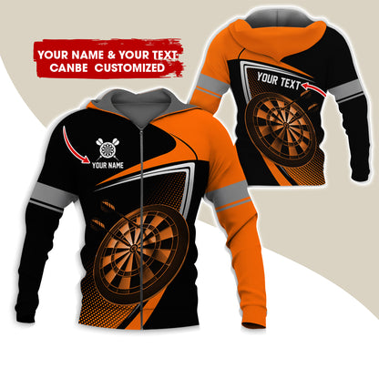 Custom Name & Text Darts Premium Zip Hoodie , Customized Darts Team Uniforms Zip Hoodie For Men & Women - Gift For Darts Lovers, Darts Players