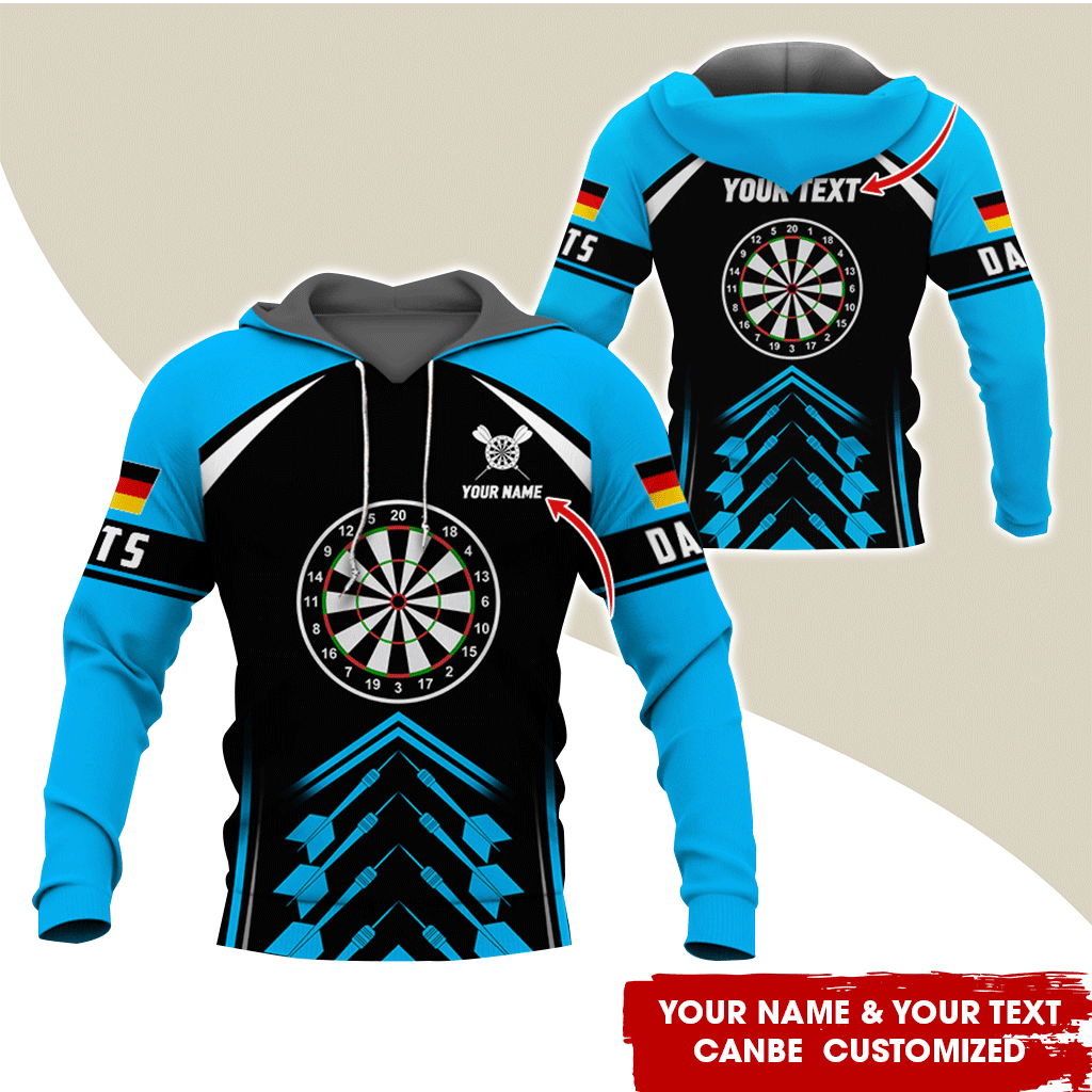 Customized Name & Text Darts Premium Hoodie, Custom Your Flag Darts Hoodie, Perfect Gift For Darts Lovers, Friend, Family