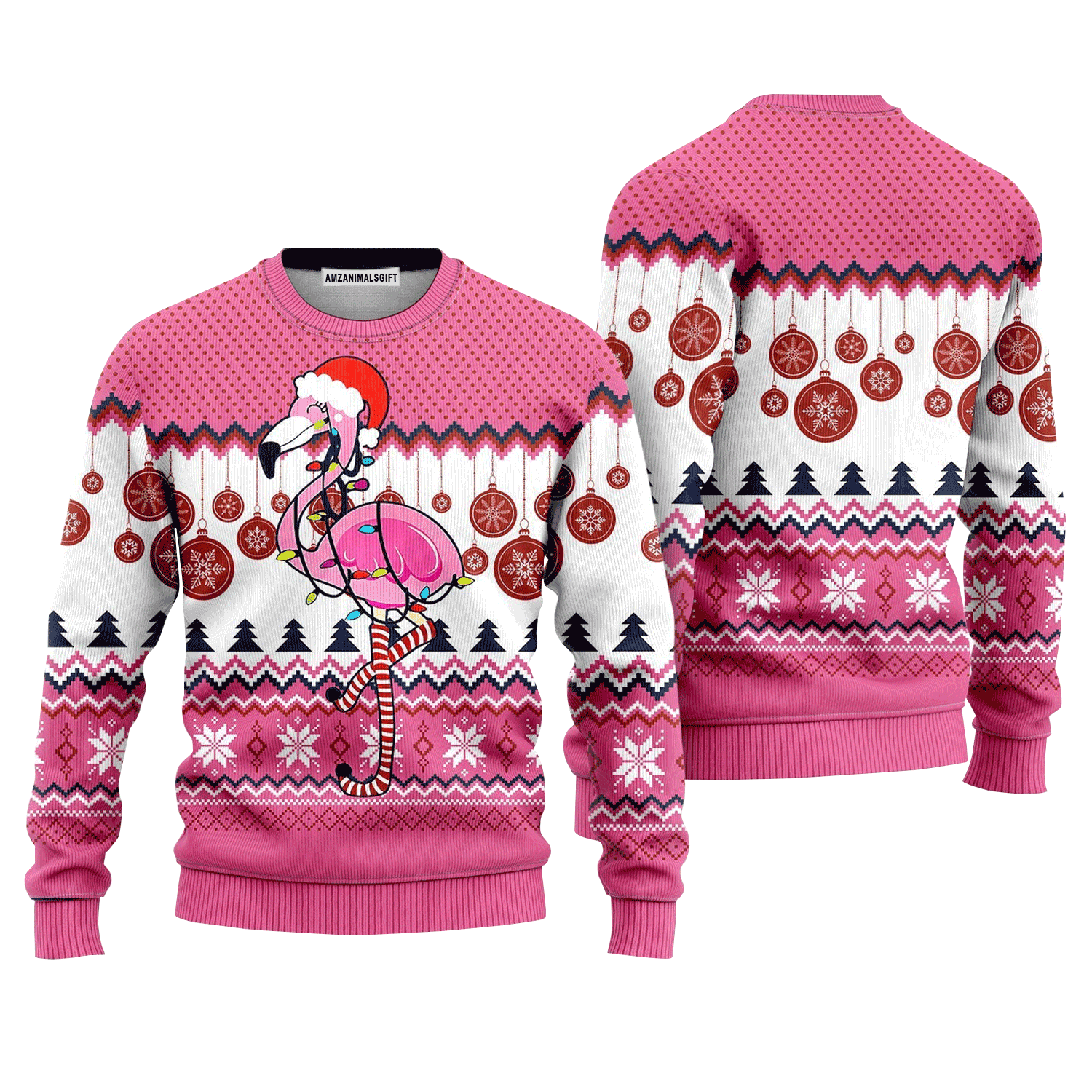 Light Flamingo Sweater, Ugly Sweater For Men & Women, Perfect Outfit For Christmas New Year Autumn Winter