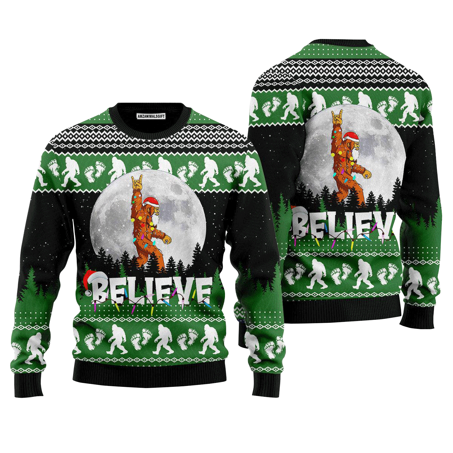 Bigfoot Believe Christmas Sweater, Ugly Christmas Sweater For Men & Women, Perfect Outfit For Christmas New Year Autumn Winter