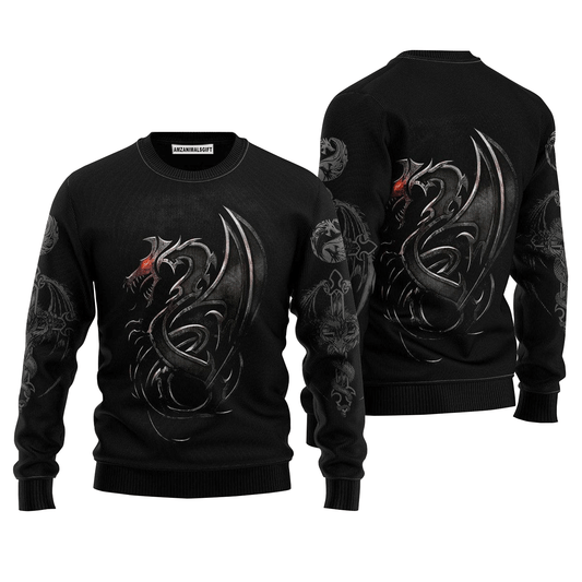 Dungeon Black Dragon Sweater, Ugly Sweater For Men & Women, Perfect Outfit For Christmas New Year Autumn Winter