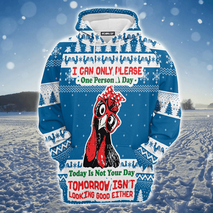 Chicken Premium Christmas Hoodie, I Can Only Please One Person A Day Unisex Hoodie For Men & Women - Perfect Gift For Christmas, Chicken Lover