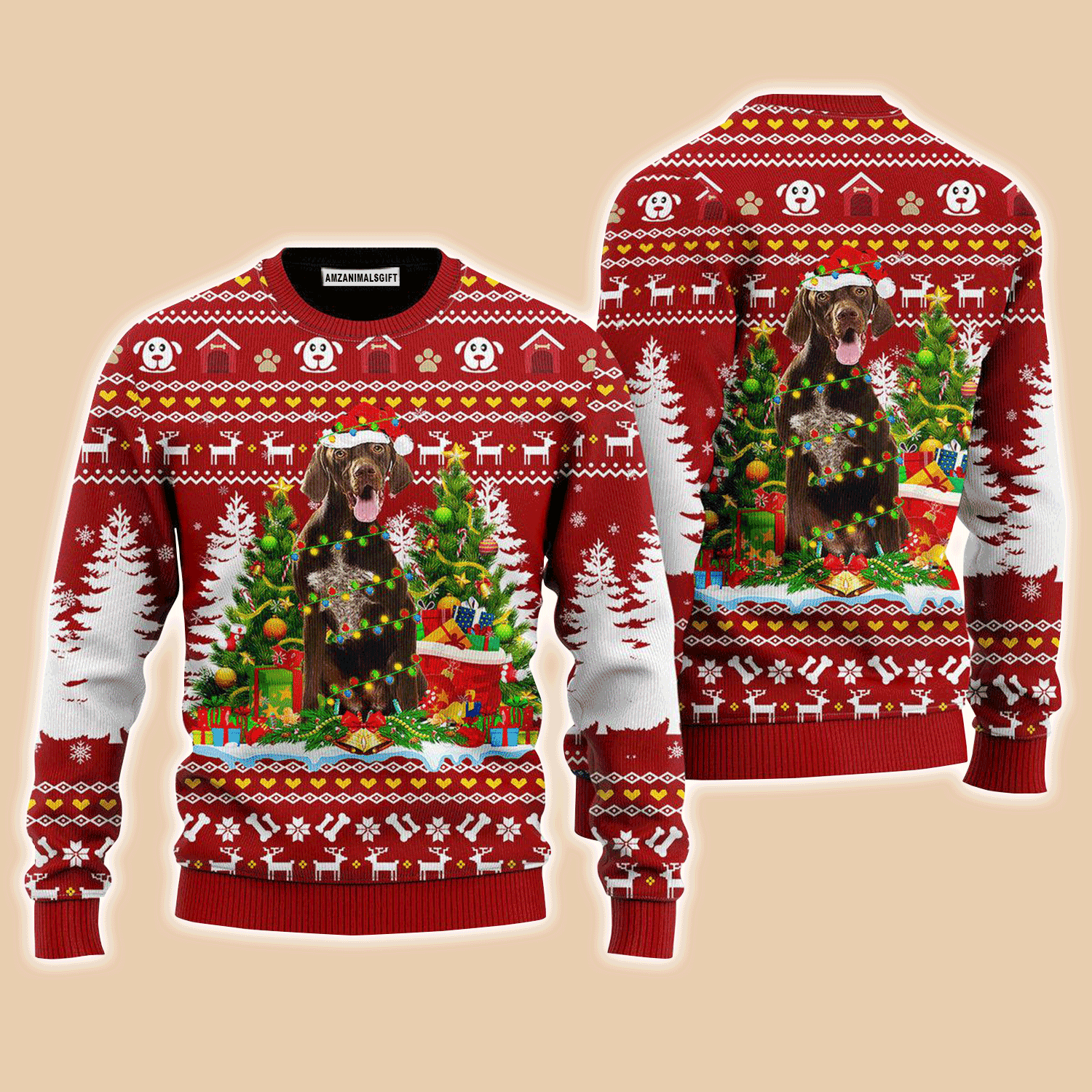 German Shorthaired Dog Sweater, Ugly Sweater For Men & Women, Perfect Outfit For Christmas New Year Autumn Winter