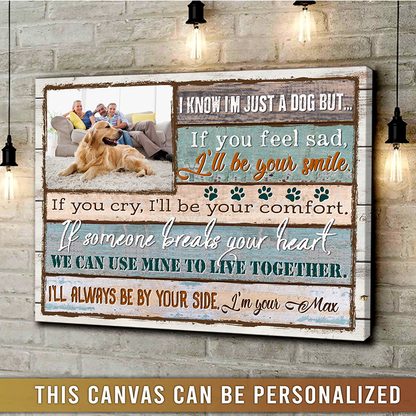 Personalized Dog Landscape Canvas, Custom Pet Art Canvas Gift For Dog Lover Rustic Wood, Perfect Gift For Dog Lovers, Friend, Family
