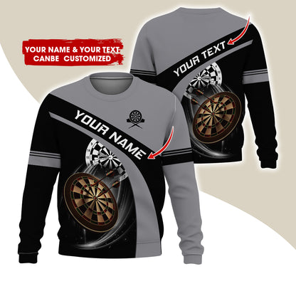 Customized Name & Text Darts Sweatshirt, Custom Darts Sweatshirt For Men & Women - Gift For Darts Lovers, Darts Players
