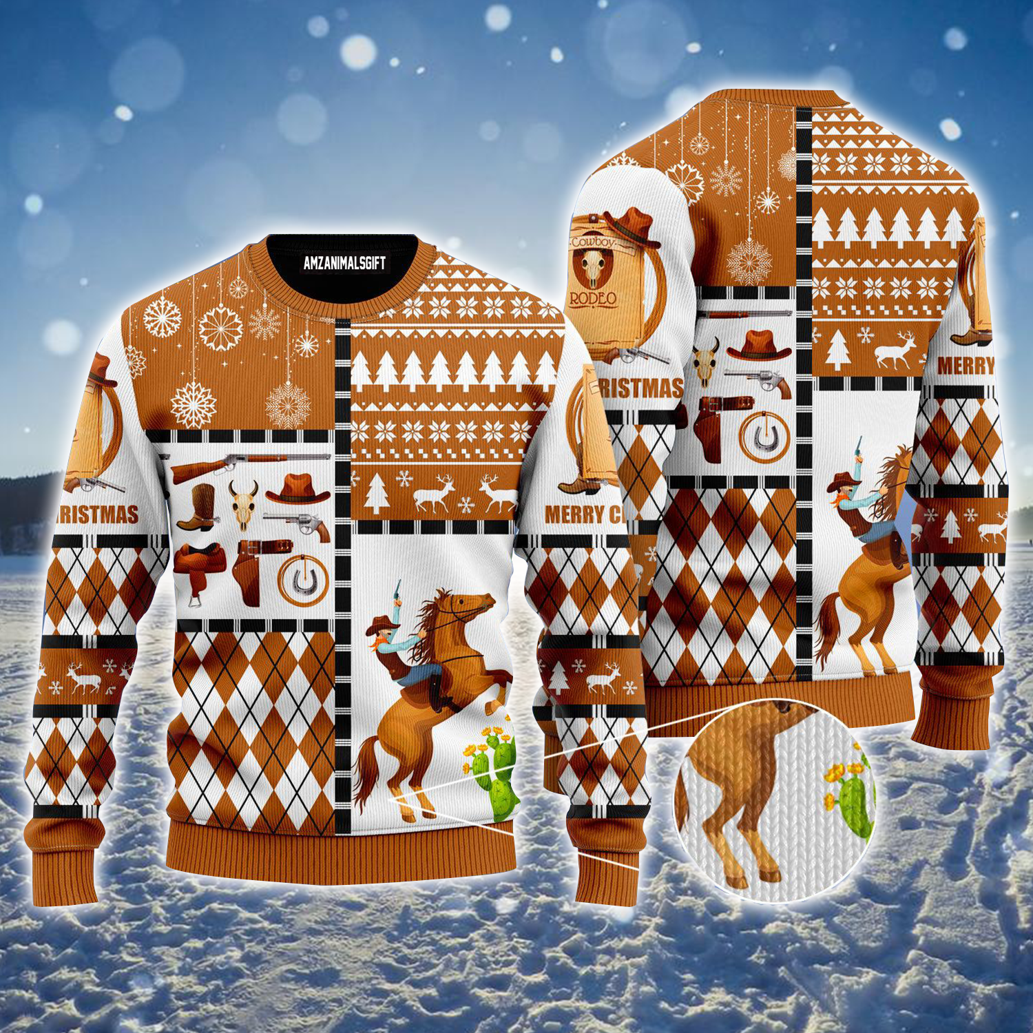 Horse Cowboy Ugly Sweater, Horse Cowboy Merry Christmas Ugly Sweater, Merry Christmas Ugly Sweater For Men & Women, Perfect Gift For Cowboy Lovers, Christmas