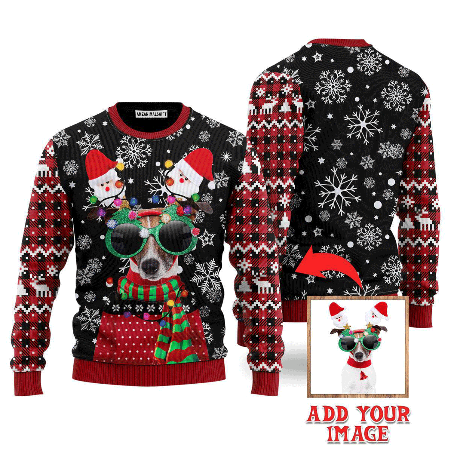 Custom Funny Christmas Dog Face Sweater, Ugly Sweater For Men & Women, Perfect Outfit For Christmas New Year Autumn Winter