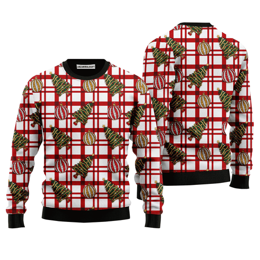 Christmas Tree Pattern Sweater, Ugly Sweater For Men & Women, Perfect Outfit For Christmas New Year Autumn Winter