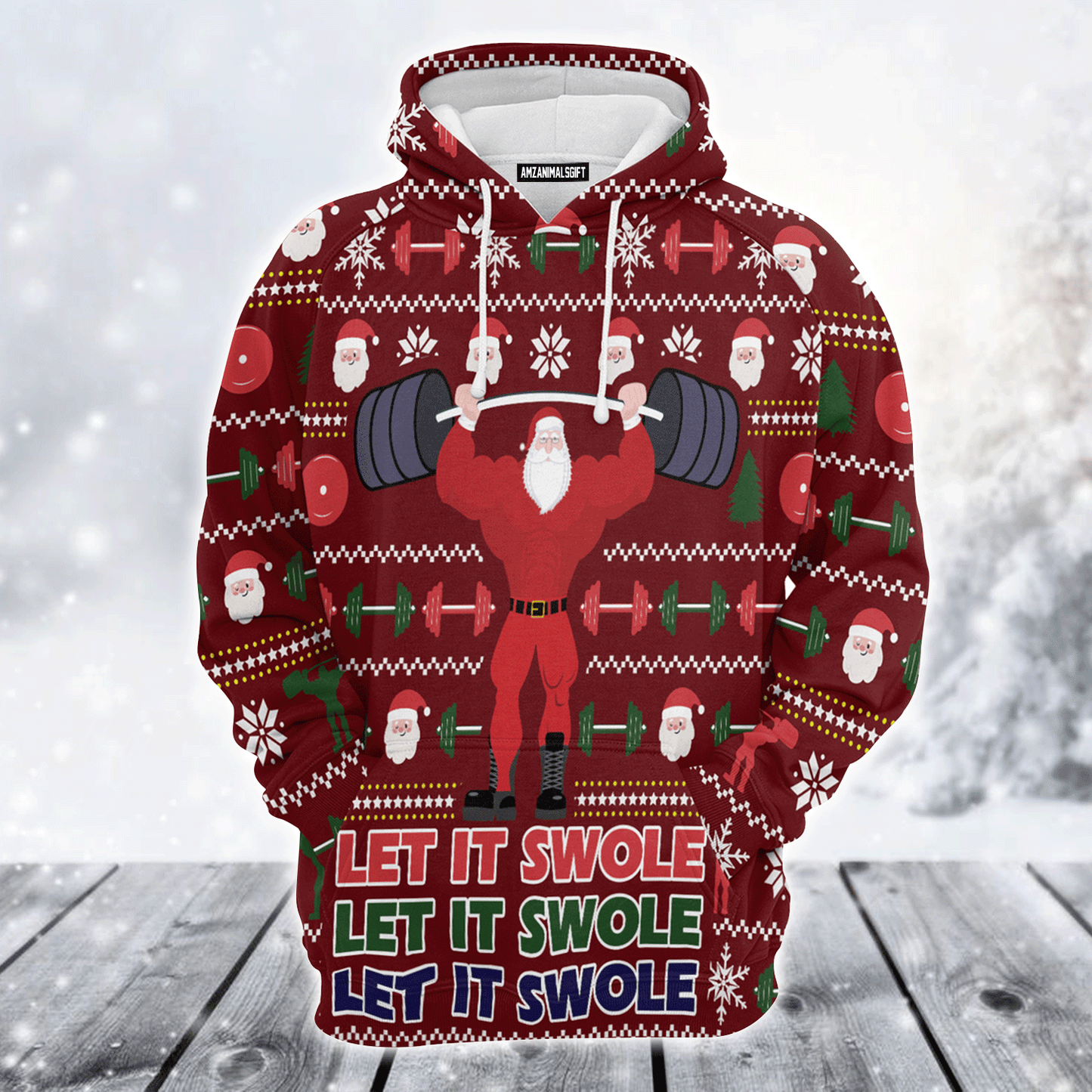 Santa Premium Christmas Hoodie, Let It Swole Unisex Hoodie For Men & Women - Perfect Gift For Christmas, Friends, Family