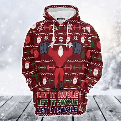 Santa Premium Christmas Hoodie, Let It Swole Unisex Hoodie For Men & Women - Perfect Gift For Christmas, Friends, Family