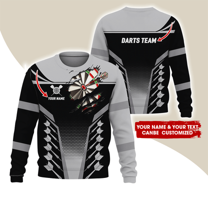 Customized Darts Sweatshirt, Personalized Name & Text Sweatshirt For Darts Player, Perfect Gift For Darts Lovers, Friend, Family