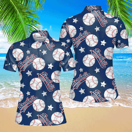 Baseball Women Polo Shirt, American Baseball League Navy Polo Shirt For Women, Perfect Polo Shirt For Baseball Lovers