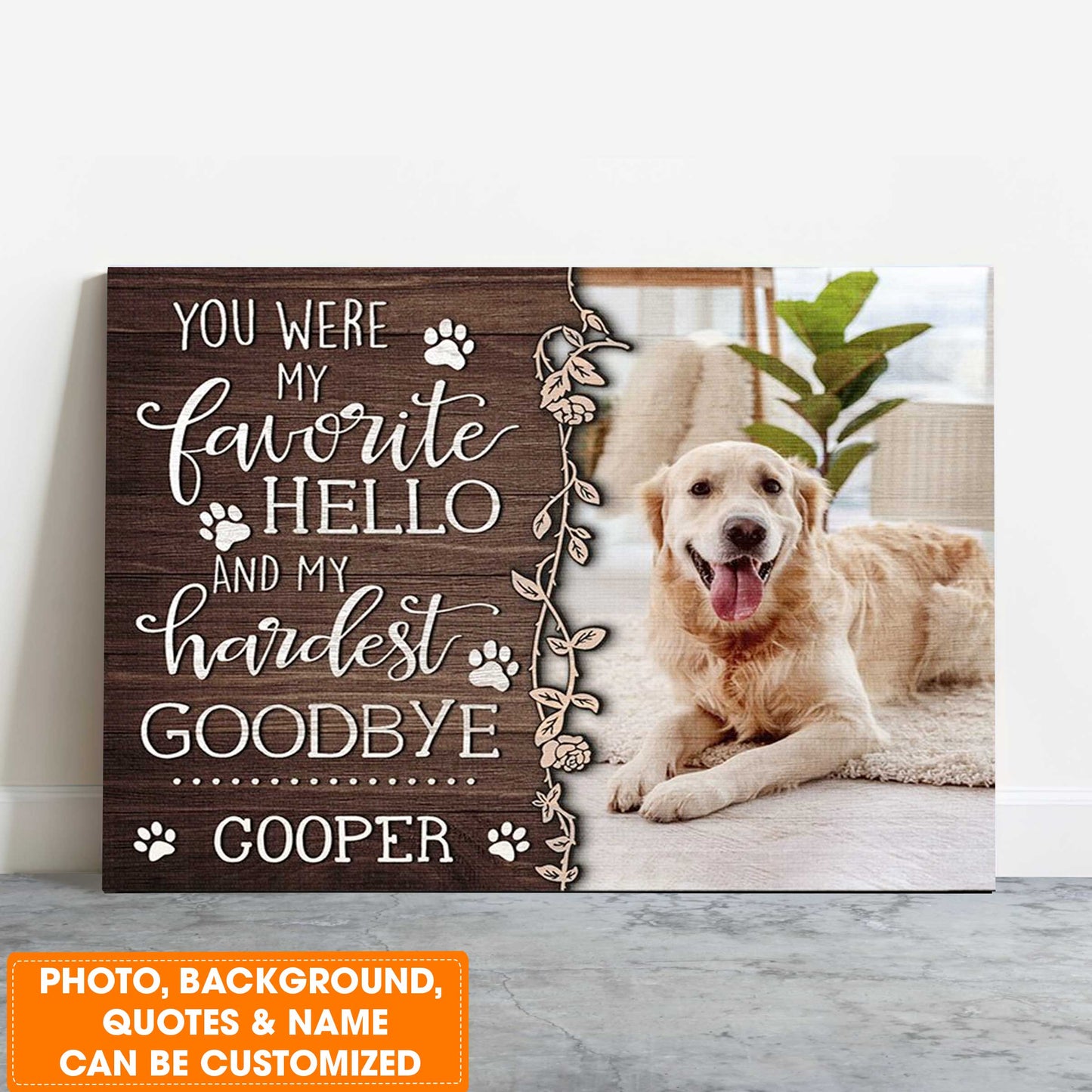 Personalized Dog Landscape Canvas, Custom Remember Pet Gift, Perfect Gift For Dog Lovers, Friends, Family