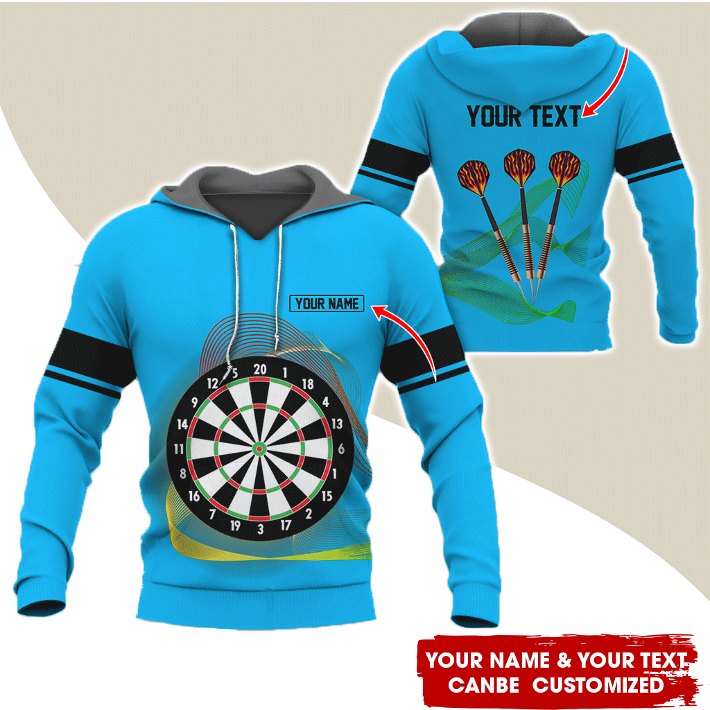 Customized Darts Premium Hoodie, Personalized Name & Text Hoodie, Black Line Pattern Hoodie For Men & Women, Perfect Gift For Darts Lovers, Friend, Family