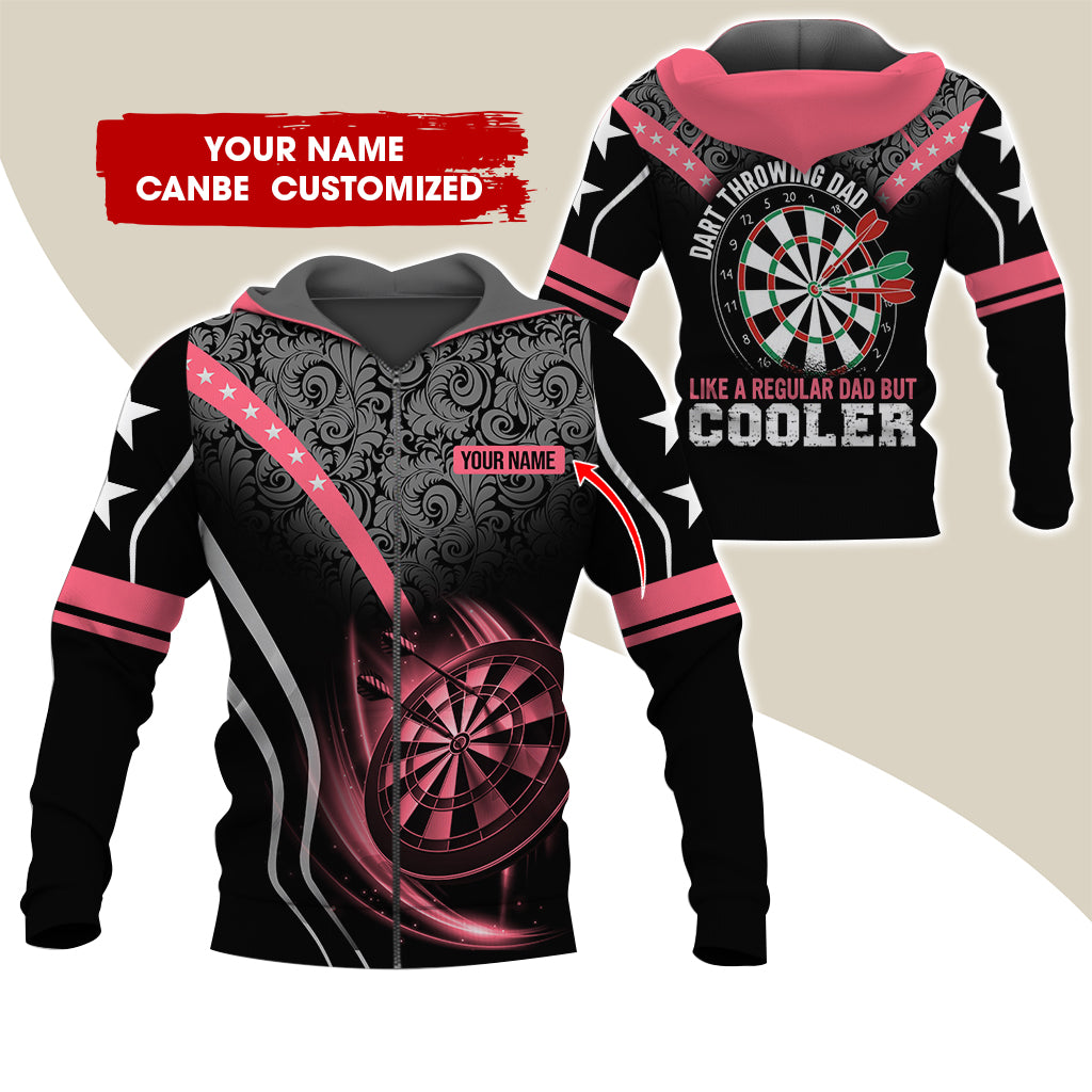 Custom Name Darts Premium Zip Hoodie, Personalized Dart Throwing Dad Cooler Zip Hoodie For Men & Women - Gift For Darts Lovers, Darts Players