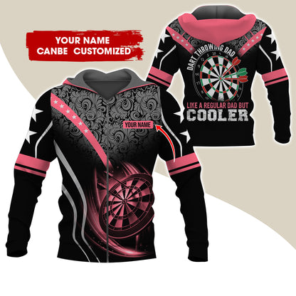 Custom Name Darts Premium Zip Hoodie, Personalized Dart Throwing Dad Cooler Zip Hoodie For Men & Women - Gift For Darts Lovers, Darts Players