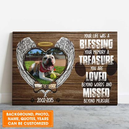 Personalized Dog Landscape Canvas, Memorial Dog Gift, Dog Photos On Canvas, Perfect Gift For Dog Lovers, Friends, Family