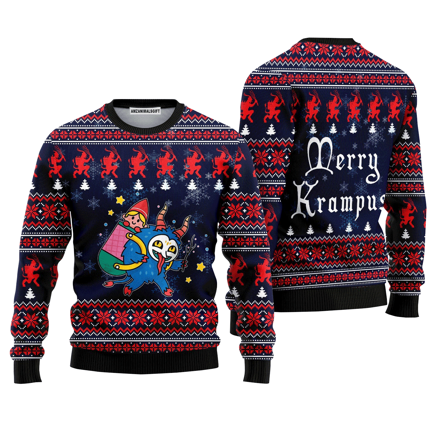 Merry Krampus Sweater, Ugly Sweater For Men & Women, Perfect Outfit For Christmas New Year Autumn Winter