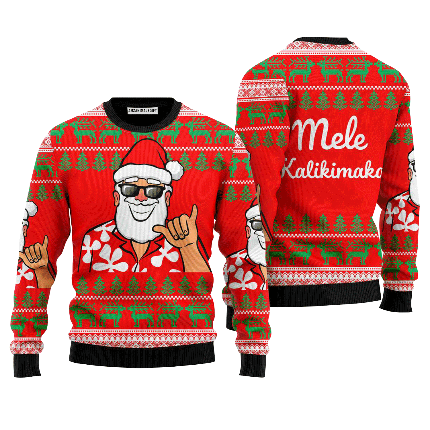 Hawaii Santa Claus Sweater Mele Kalikimaka, Ugly Sweater For Men & Women, Perfect Outfit For Christmas New Year Autumn Winter