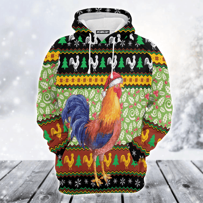 Chicken Premium Christmas Hoodie, Chicken Cluck-ry Christmas Unisex Hoodie For Men & Women - Perfect Gift For Christmas, Family