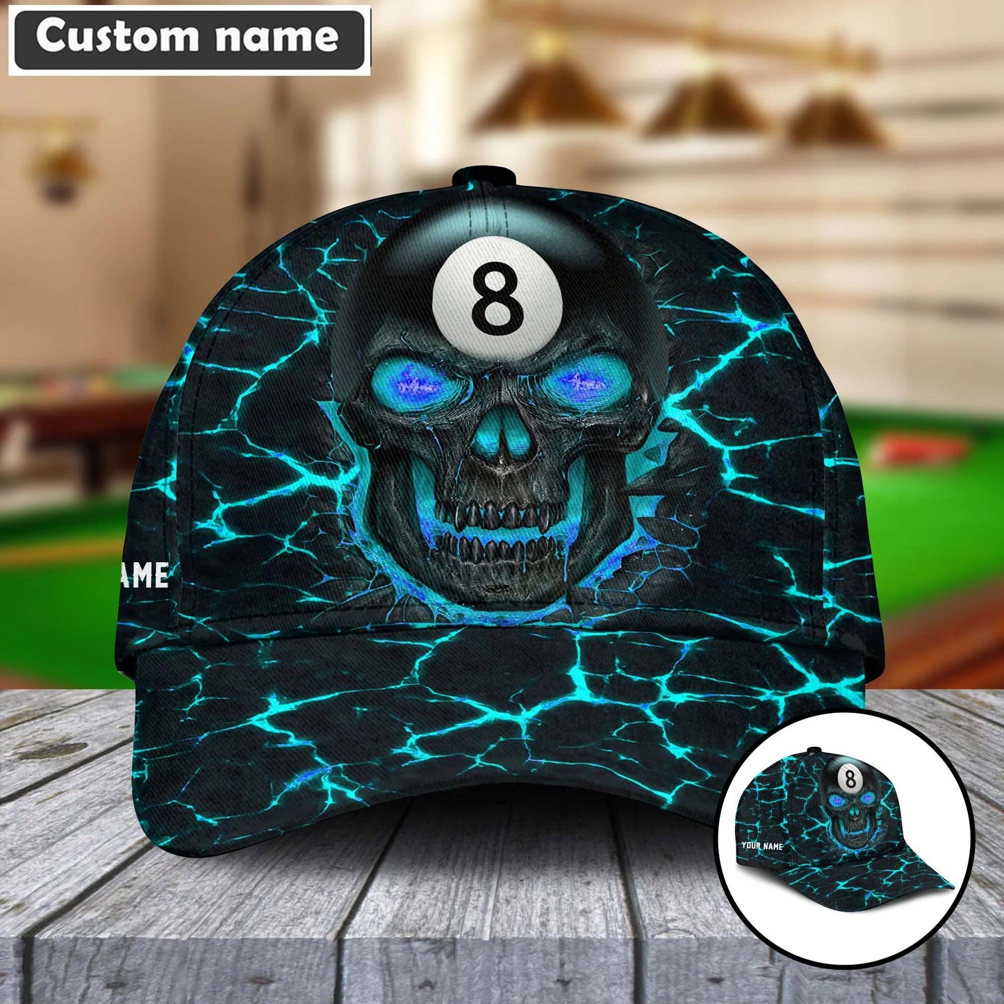 Customized Billiard Cap, Personalized Billiard Pools Skull Hats, Best Billiard Pool Hat For Billiard Players (8 colors)