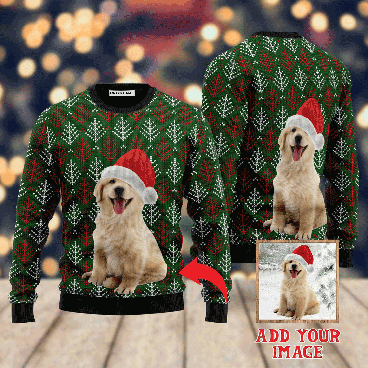 Custom Funny Christmas Cute Dog In Green Sweater, Ugly Sweater For Men & Women, Perfect Outfit For Christmas New Year Autumn Winter